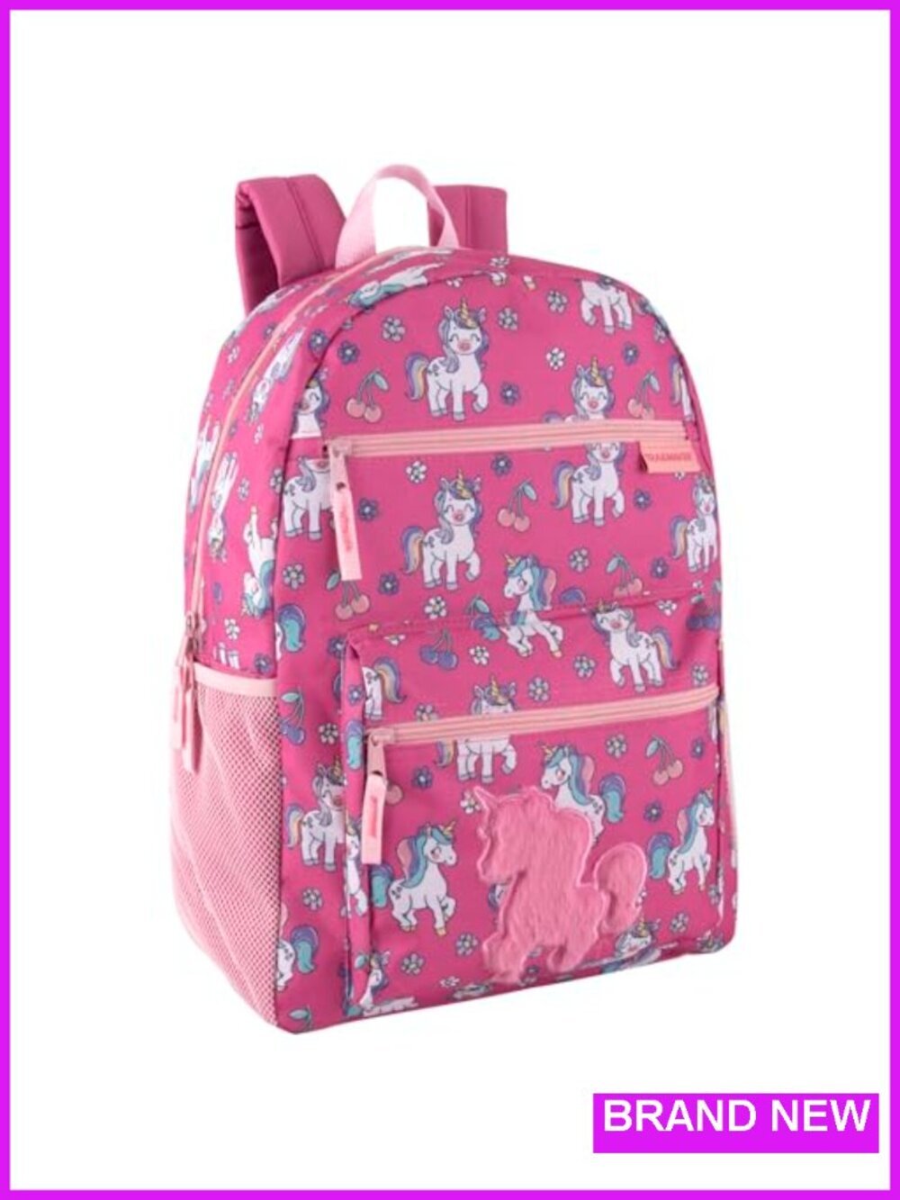 17" Kids Character School Backpack Plush with Side Pockets, Padded Straps
